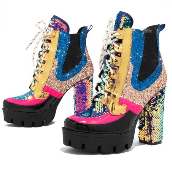 Last Size 7  🖤 Sparklin Patent Lug Sole Platform - Picture 4 of 8